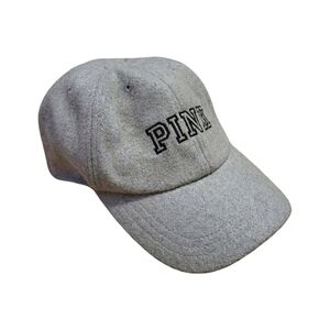 PINK Victoria's Secret Gray & Navy Logo Adjustable Baseball Hat